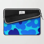 Blue Retro Flowers Pastel Blue Background #decor #society6 #buyart Laptop Sleeve Gallery Image 2