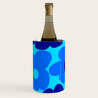 Blue Retro Flowers Pastel Blue Background #decor #society6 #buyart Wine Chiller Gallery Image 2