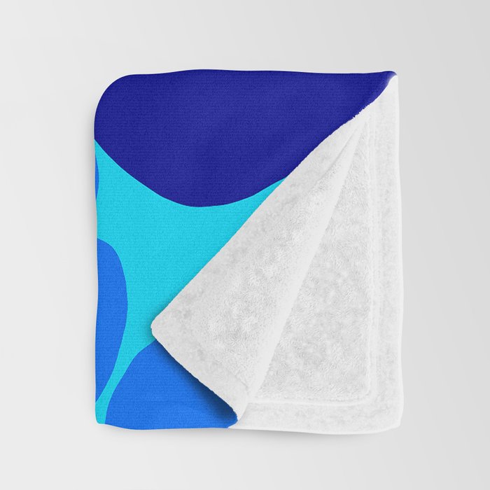 Blue Retro Flowers Pastel Blue Background #decor #society6 #buyart Throw Blanket Gallery Image 3