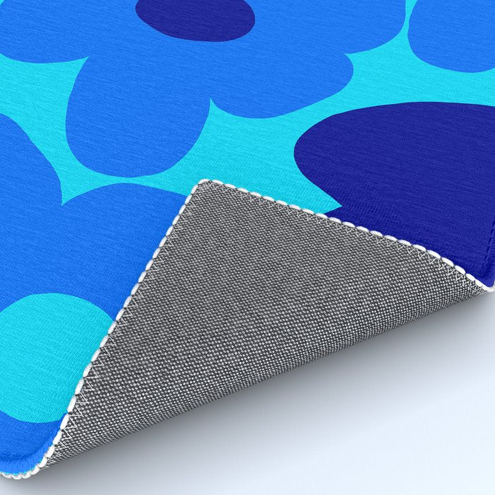 Blue Retro Flowers Pastel Blue Background #decor #society6 #buyart Rug Gallery Image 4