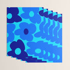 Blue Retro Flowers Pastel Blue Background #decor #society6 #buyart Wrapping Paper Gallery Image 3