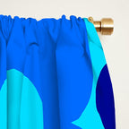 Blue Retro Flowers Pastel Blue Background #decor #society6 #buyart Window Curtain Gallery Image 2