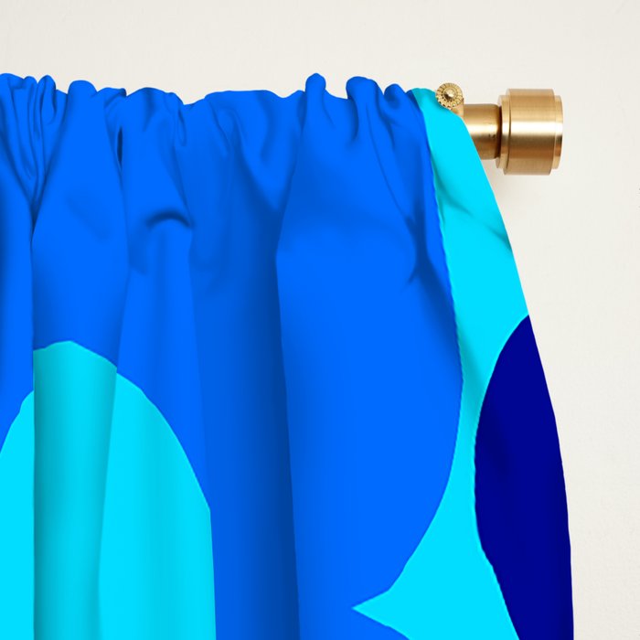 Blue Retro Flowers Pastel Blue Background #decor #society6 #buyart Window Curtain Gallery Image 2