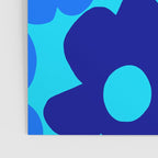 Blue Retro Flowers Pastel Blue Background #decor #society6 #buyart Poster Gallery Image 3