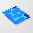 Blue Retro Flowers Pastel Blue Background #decor #society6 #buyart Notebook Gallery Image 2
