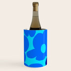 Blue Retro Flowers Pastel Blue Background #decor #society6 #buyart Wine Chiller Gallery Image 3
