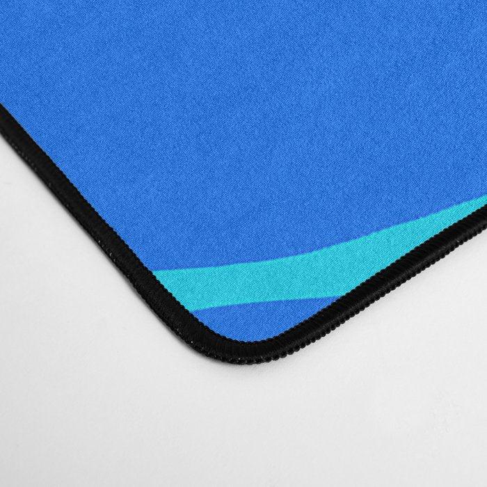 Blue Retro Flowers Pastel Blue Background #decor #society6 #buyart Desk Mat Gallery Image 4