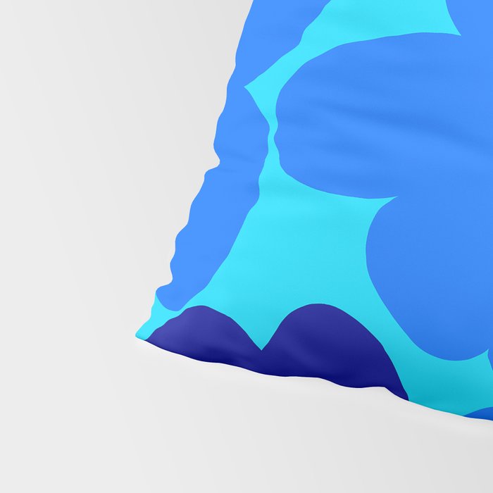 Blue Retro Flowers Pastel Blue Background #decor #society6 #buyart Pillow Sham Gallery Image 4