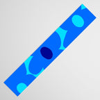 Blue Retro Flowers Pastel Blue Background #decor #society6 #buyart Table Runner Gallery Image 3