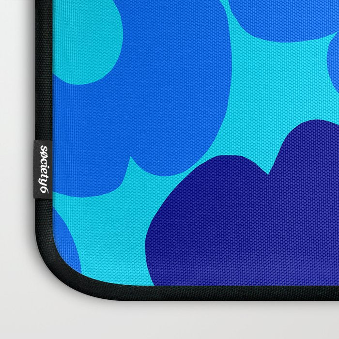 Blue Retro Flowers Pastel Blue Background #decor #society6 #buyart Laptop Sleeve Gallery Image 3