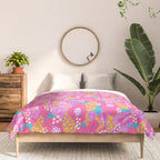 Bold Hibiscus Floral Hot Pink Summer Comforter Gallery Image 3