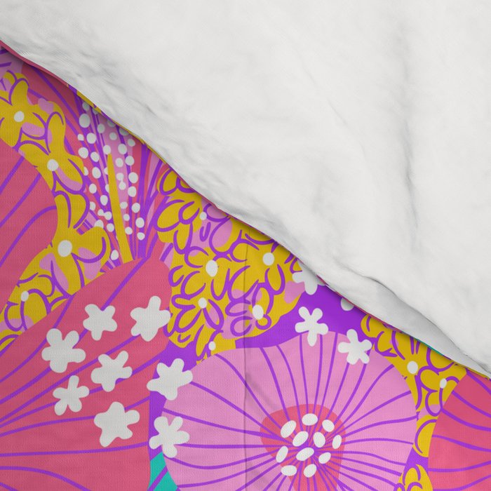 Bold Hibiscus Floral Hot Pink Summer Comforter Gallery Image 4