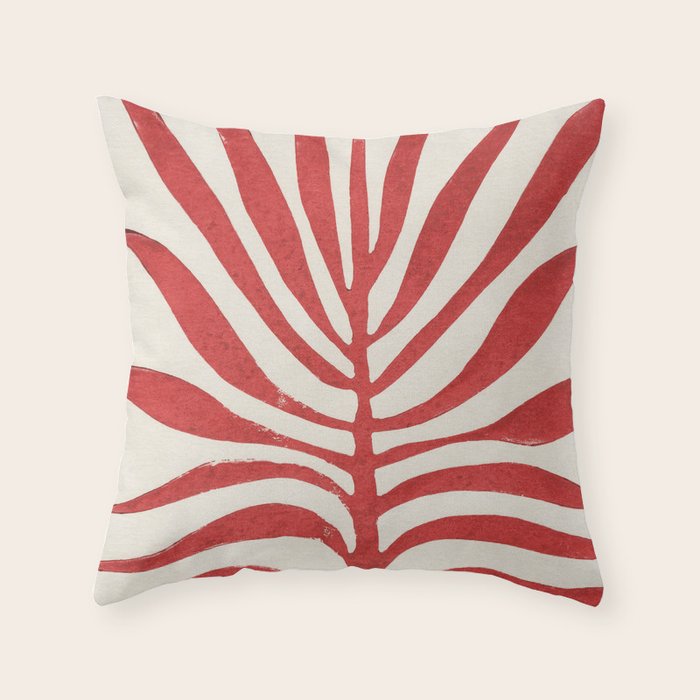 Red Branch / Lino Print Throw Pillow Gallery Image 6