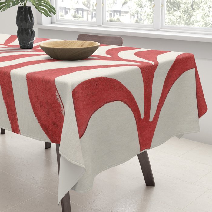 Red Branch / Lino Print Tablecloth Gallery Image 3