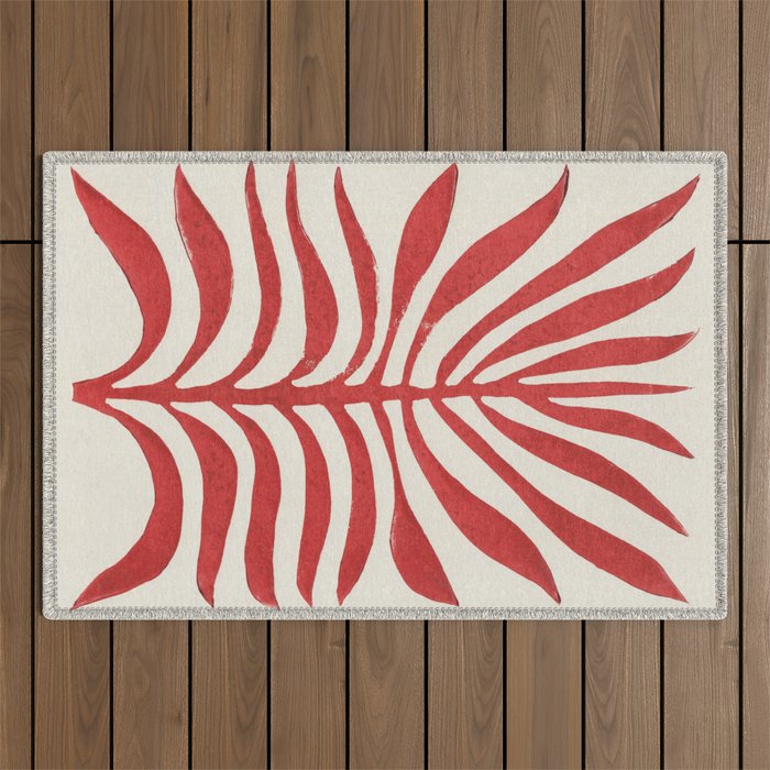 Red Branch / Lino Print Outdoor Rug Gallery Image 1