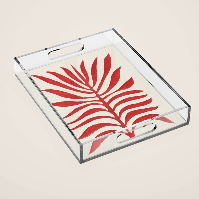 Red Branch / Lino Print Acrylic Tray Gallery Image 1
