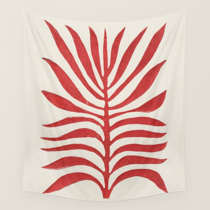 Red Branch / Lino Print Wall Tapestry Gallery Image 4