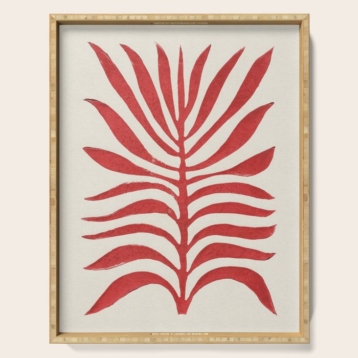 Red Branch / Lino Print Serving Tray Gallery Image 1