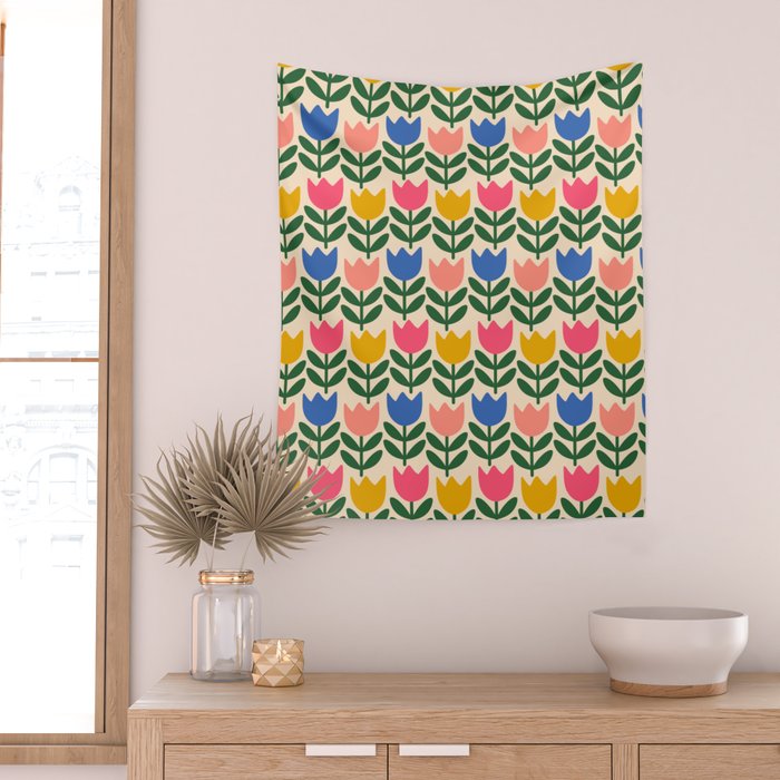 Tulip - Floral pattern 1 Wall Tapestry Gallery Image 2