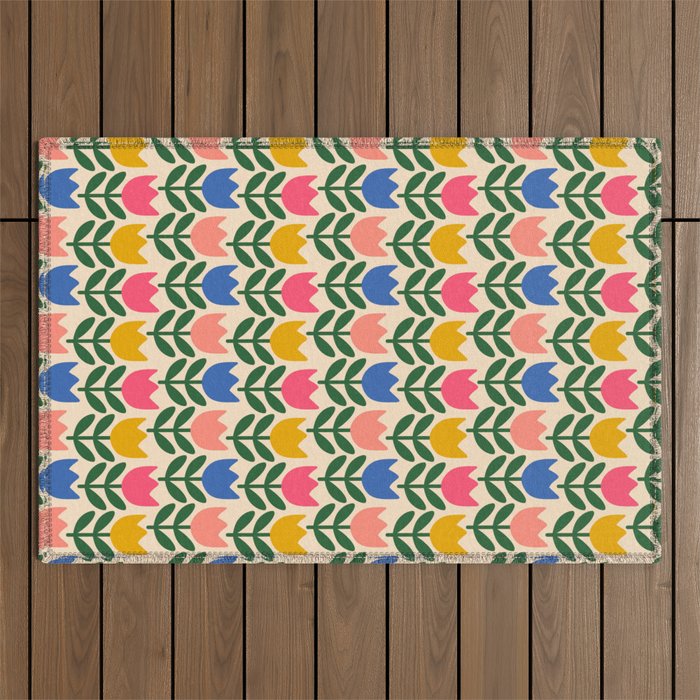 Tulip - Floral pattern 1 Outdoor Rug Gallery Image 1