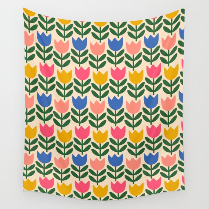Tulip - Floral pattern 1 Wall Tapestry Gallery Image 4