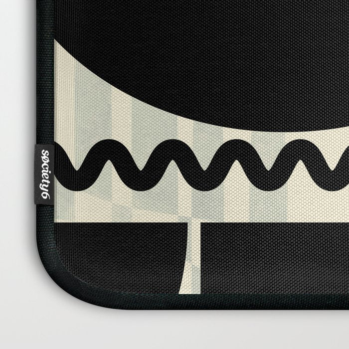 mid century shapes black white abstract art Laptop Sleeve Gallery Image 3
