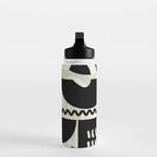 mid century shapes black white abstract art Water Bottle Gallery Image 3