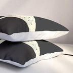 mid century shapes black white abstract art Pillow Sham Gallery Image 3