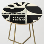 mid century shapes black white abstract art Side Table Gallery Image 2