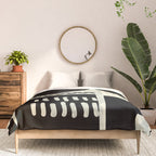 mid century shapes black white abstract art Comforter Gallery Image 3