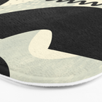 mid century shapes black white abstract art Bath Mat Gallery Image 3