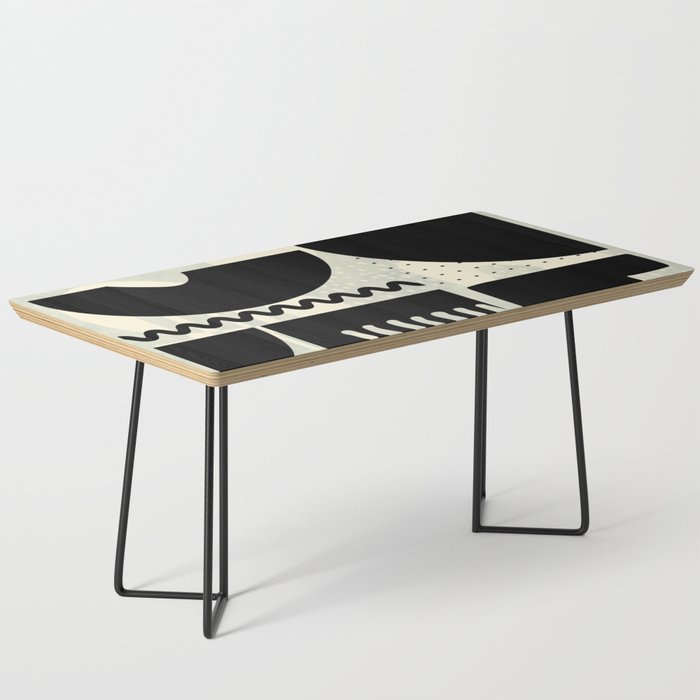 mid century shapes black white abstract art Coffee Table Gallery Image 1