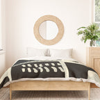mid century shapes black white abstract art Duvet Cover Gallery Image 3