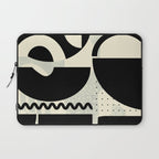 mid century shapes black white abstract art Laptop Sleeve Gallery Image 1