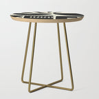 mid century shapes black white abstract art Side Table Gallery Image 1