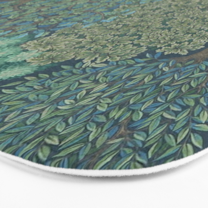 William Morris The Brook Dark Blue Woodland Bath Mat Gallery Image 3