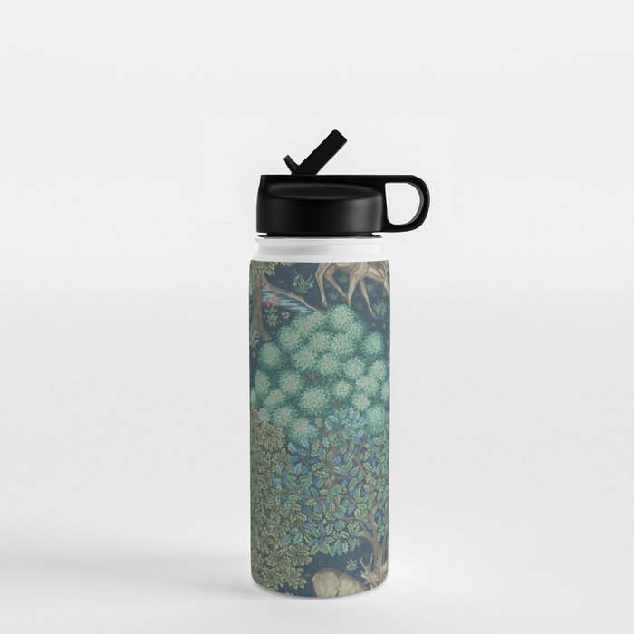 William Morris The Brook Dark Blue Woodland Water Bottle Gallery Image 1