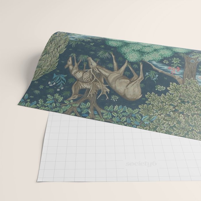 William Morris The Brook Dark Blue Woodland Wrapping Paper Gallery Image 2
