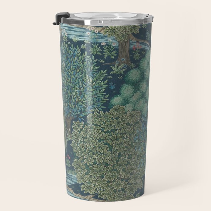 William Morris The Brook Dark Blue Woodland Travel Mug Gallery Image 3