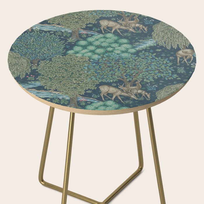 William Morris The Brook Dark Blue Woodland Side Table Gallery Image 2