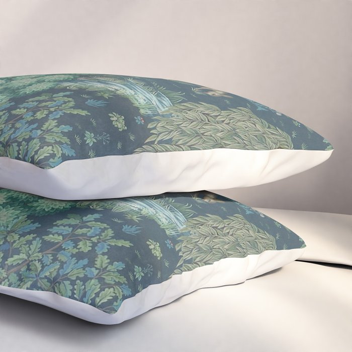 William Morris The Brook Dark Blue Woodland Pillow Sham Gallery Image 3