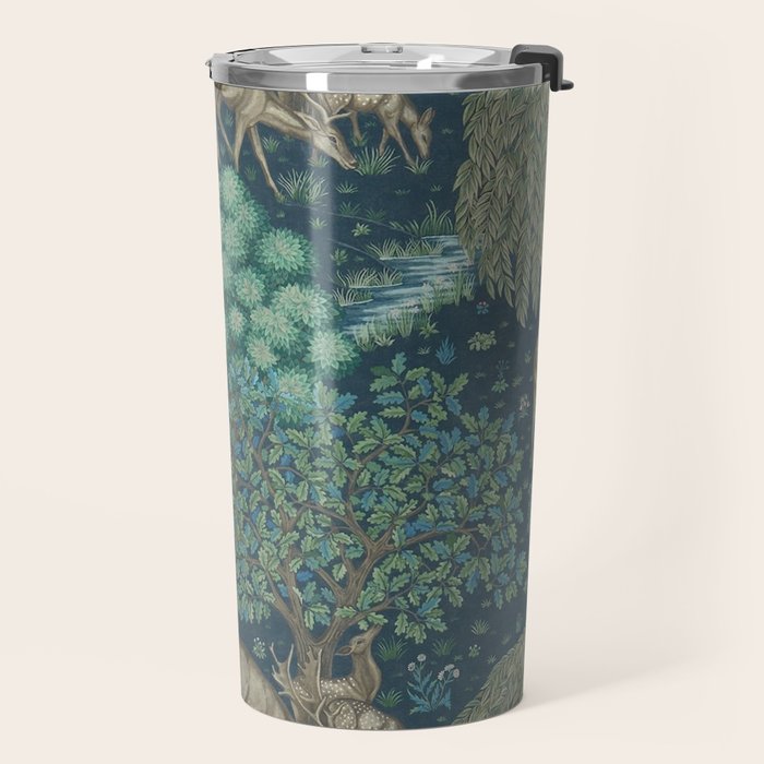 William Morris The Brook Dark Blue Woodland Travel Mug Gallery Image 2
