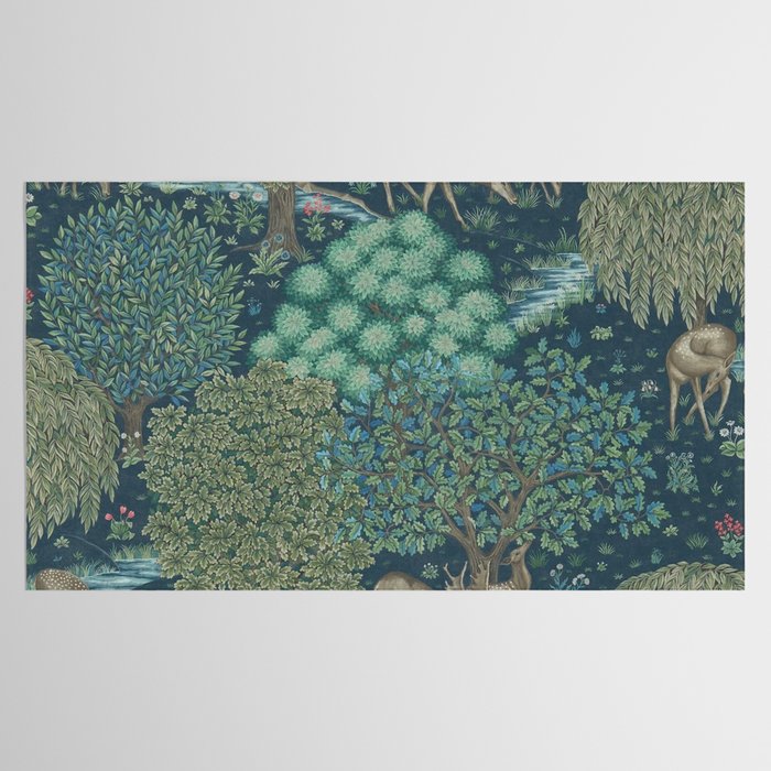 William Morris The Brook Dark Blue Woodland Tablecloth Gallery Image 2