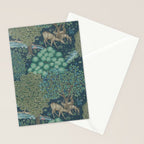 William Morris The Brook Dark Blue Woodland Stationery Card Gallery Image 2
