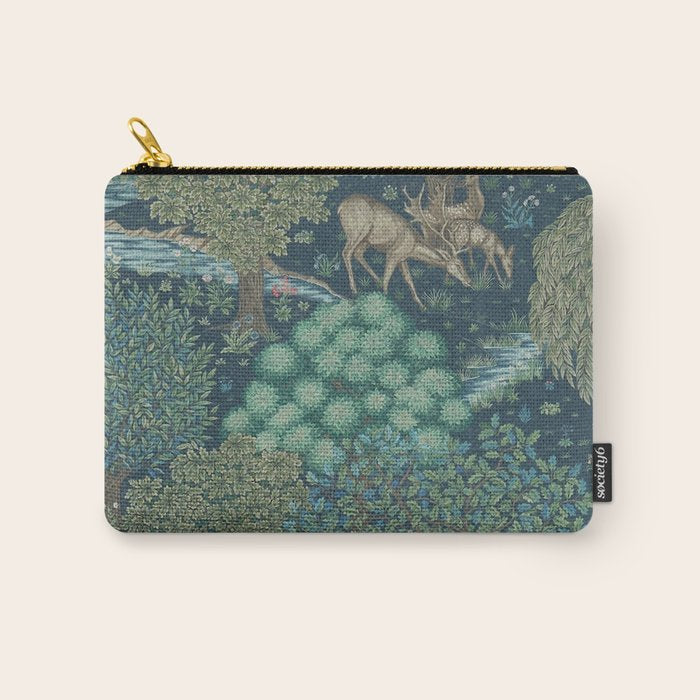 William Morris The Brook Dark Blue Woodland Carry All Pouch Gallery Image 1