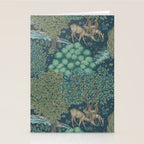 William Morris The Brook Dark Blue Woodland Stationery Card Gallery Image 2