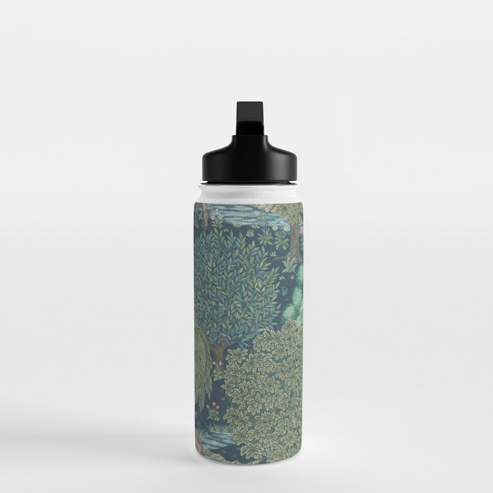 William Morris The Brook Dark Blue Woodland Water Bottle Gallery Image 3