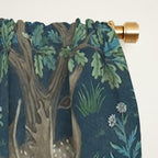 William Morris The Brook Dark Blue Woodland Window Curtain Gallery Image 2