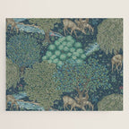 William Morris The Brook Dark Blue Woodland Jigsaw Puzzle Gallery Image 1