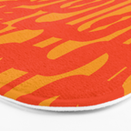 Mid Century Modern Loop Abstract Orange Yellow Pattern Bath Mat Gallery Image 3